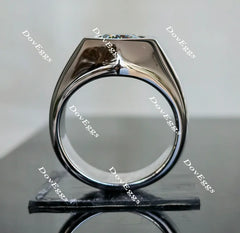 Knight Sky Peacock blue round moissanite engagement ring