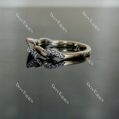 Doveggs round pave curved moissanite/lab grown diamond wedding band-1.7mm band width
