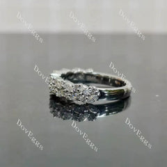 Doveggs marquise pave half eternity moissanite/lab grown diamond wedding band-2.5mm band width