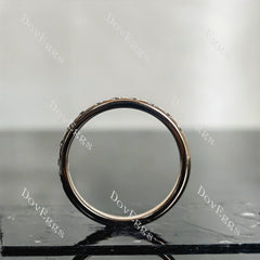 Doveggs round eternity bezel moissanite/lab grown diamond wedding band-2.5mm band width