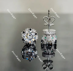 Doveggs round moissanite stud earrings for women