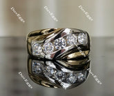 Doveggs channel set moissanite/lab grown diamond engagement ring/wedding bands-4.8mm band width