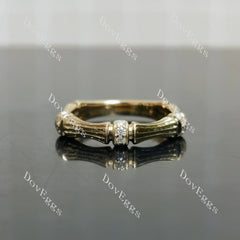 Beth's bamboo round moissanite/lab grown diamond wedding band-2.8mm band width