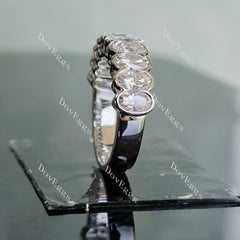 Harmony oval bezel 10 stones moissanite/lab grown diamond wedding band-3.5mm band width