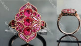 Doveggs round & marquise colored gem vintage wedding band