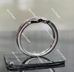 Doveggs round curved moissanite/lab grown diamond wedding band-3.5mm band width
