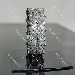 Doveggs marquise princess round full eternity pave moissanite/lab grown diamond wedding band-9mm band width