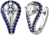 Doveggs sterling silver 2cttw GHI color round moissanite hoop earrings