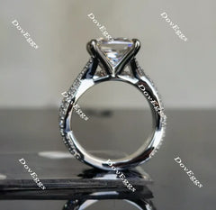 Doveggs curved band princess moissanite engagement ring