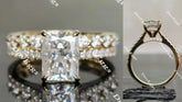 The Kiana Raeshel radiant half eternity pave ring(engagement ring only)