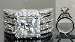 Doveggs princess halo channel set moissanite engagement ring