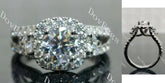 The Josephine halo side stones split shanks engagement ring semi-mount only(Exclusively to DovEggs Stones)