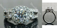 The Josephine halo side stones split shanks engagement ring semi-mount only(Exclusively to DovEggs Stones)