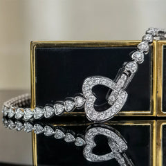 doveggs moissanite/lab grown diamond bracelet with accents 17.5cm length