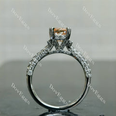 Doveggs Cushion Pave Half Eternity Pink Lab Grown Diamond Engagement Ring