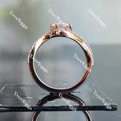 Doveggs pave curved band engagement ring only semi-mount only(Exclusively to DovEggs Stones)