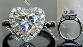 Doveggs heart halo moissanite engagement ring