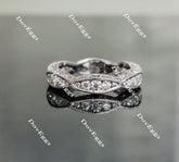 Doveggs anniversary Art deco moissanite/lab grown diamond wedding band-4.2mm band width