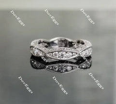 Doveggs anniversary Art deco moissanite/lab grown diamond wedding band-4.2mm band width