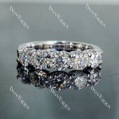 Doveggs round five stones pave moissanite wedding band-3.0mm band width
