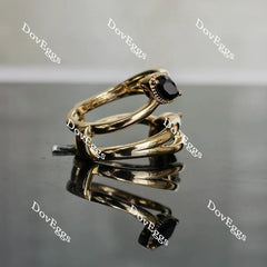 Doveggs marquise black sapphire colored gem enhancer-6.8mm band width