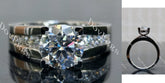 Doveggs round pave moissanite engagement ring