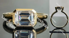 Freedom bezel setting solitaire moissanite engagement ring