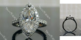 Doveggs Marquise Modified H&A cut halo pave moissanite engagement ring
