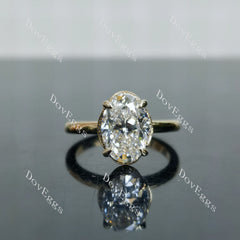 Doveggs Oval Hidden Halo Lab Grown Diamond Engagement Ring