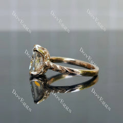 Brayleigh-Radiant solitaire moissanite engagement ring| DovEggs