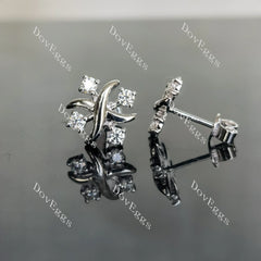 Doveggs round moissanite stud earrings