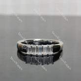 (size 8) Doveggs sterling silver 0.6cttw emerald wedding band
