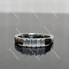(size 8) Doveggs sterling silver 0.6cttw emerald wedding band