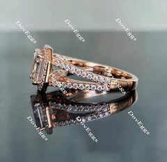 DovEggs split shank halo pave engagement ring only semi-mount only(Exclusively to DovEggs Stones)