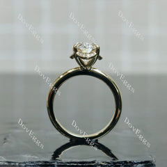Doveggs Oval Hidden Halo Lab Grown Diamond Engagement Ring