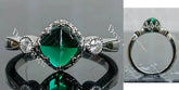 Vintage art deco three stones colored gem engagement ring| DovEggs