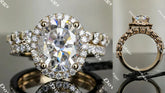 Halo engagement ring only semi-mount only(Exclusively to DovEggs Stones)