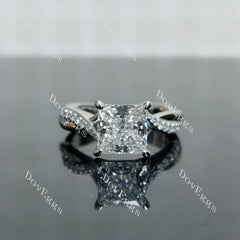 Doveggs Princess Pave Lab Grown Diamond Engagement Ring