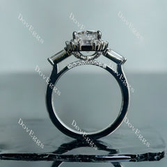 Doveggs radiant halo pave moissanite engagement ring