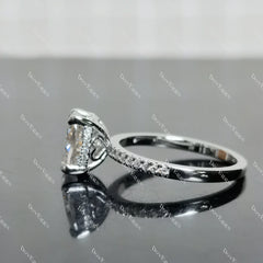 (size 6.75)Doveggs 2ct GHI color oval moissanite engagement SS ring