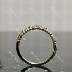 DovEggs art deco round colored gem/lab grown diamond wedding band-2.0mm band width