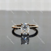 (size 7) Doveggs sterling silver plated with rose gold 1.5ct oval crushed ice cut moissanite engagement ring