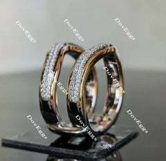 Doveggs round moissanite/lab grown diamond wedding band/enhancer-17.7mm band width
