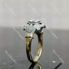 (size 6.75)Doveggs sterling silver 1ct Round moissanite engagement ring