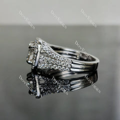 doveggs cushion halo moissanite engagement ring only