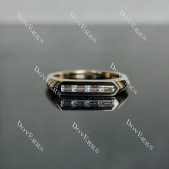 Doveggs baguette bezel moissanite/lab grown diamond wedding band-2.0mm band width