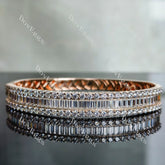 Doveggs baguette round eternity pave moissanite/lab grown diamond bangle for women