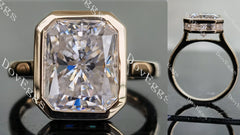 DovEggs bezel moissanite engagement ring