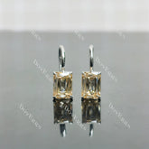 Doveggs sterling silver 2 pcs of 1ct ciss cut colored moissanite earring