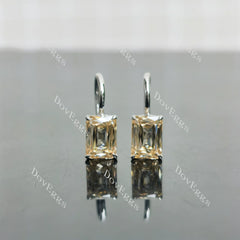 Doveggs sterling silver 2 pcs of 1ct ciss cut colored moissanite earring